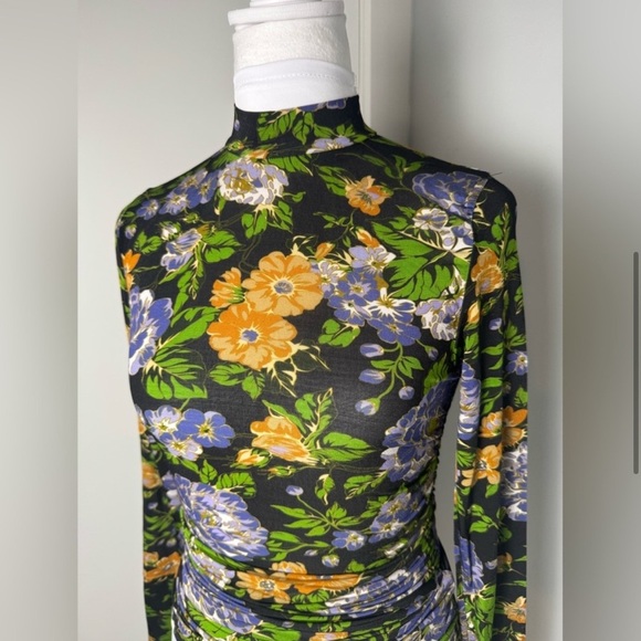 Farm Rio Capri Floral Print Turtleneck Top/ Size XS/S - Picture 6 of 13